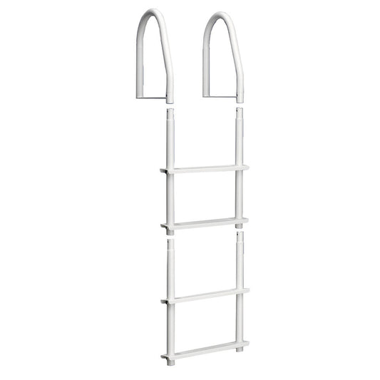 Dock Edge Fixed 4 Step Ladder Bright White Galvalume