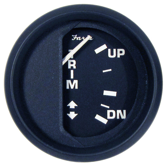 Faria Euro Black 2" Trim Gauge f/ Mercury / Mariner / Mercruiser / Volvo DP / Yamaha &#39;01 and Newer