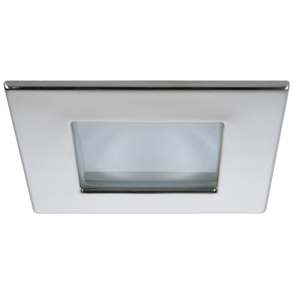 Quick Marina XP Downlight LED - 4W, IP66, Spring Mounted - Square Stainless Bezel, Round Daylight Light