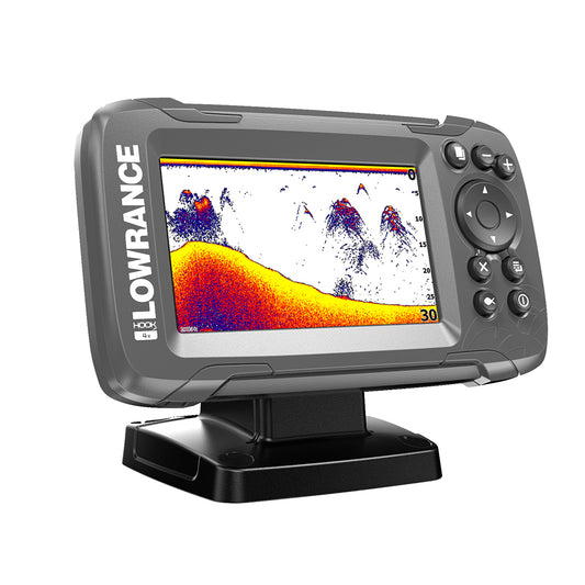Lowrance HOOK&sup2;-4x 4" Bullet Fishfinder Transom Mount Bullet Skimmer Transducer