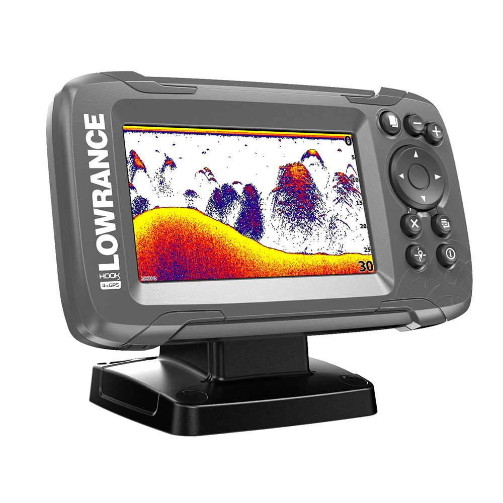 Lowrance HOOK&sup2;-4x 4" GPS Bullet Fishfinder w/Track Plotter Transom Mount Bullet Skimmer Transducer