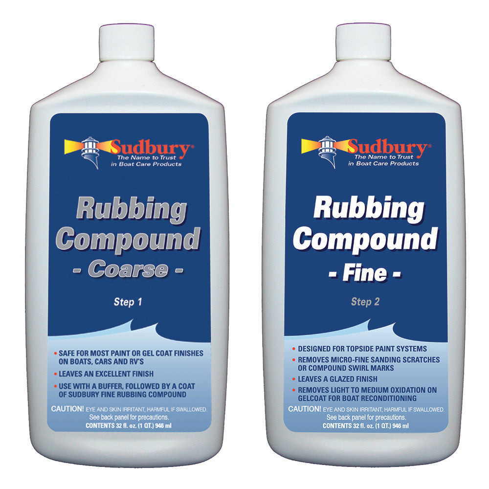 Sudbury Rubbing Compound Kit - Step 1 Coarse &amp; Step 2 Fine - 32oz Each