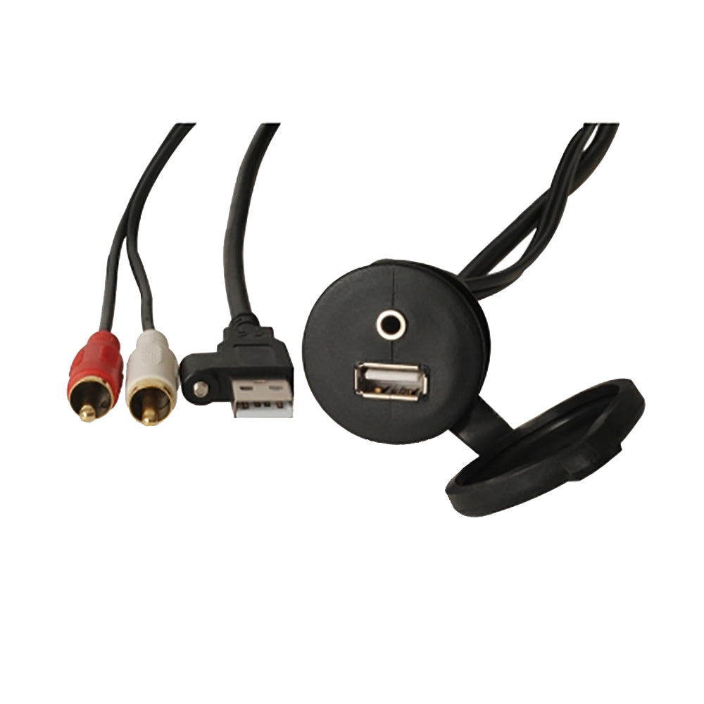 Fusion MS-CBUUSB3.5 Panel Mount USB &amp; 3.5mm Headphone Jack