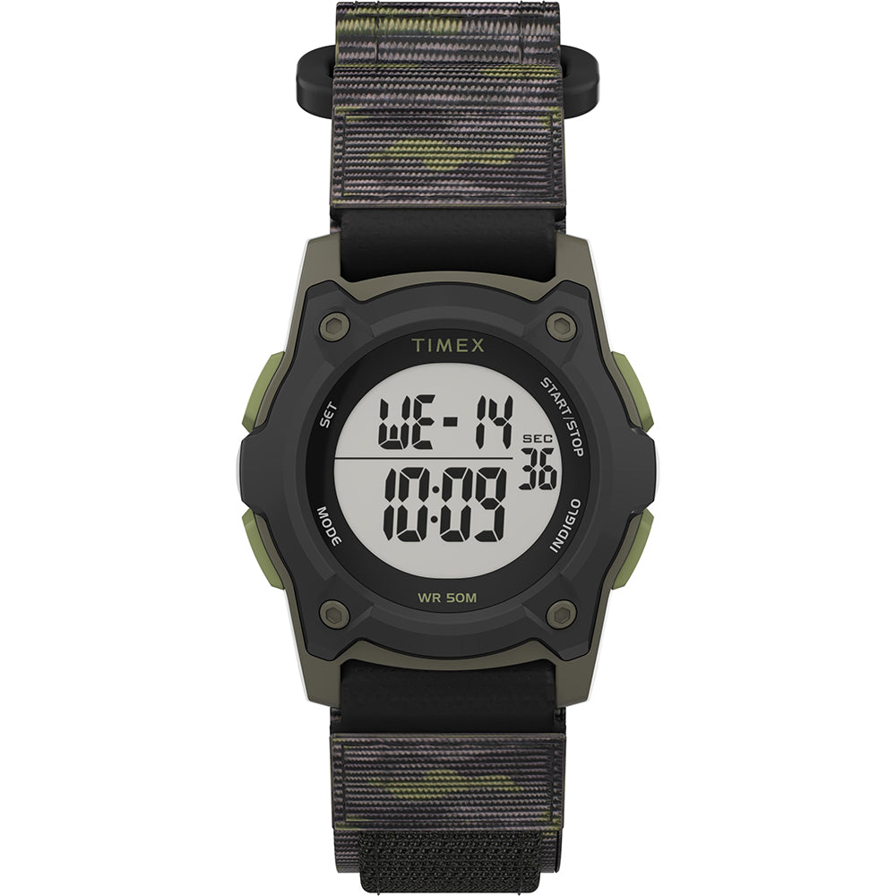 Timex Kid&#39;s Digital 35mm Watch - Green Camo w/Fastwrap Strap