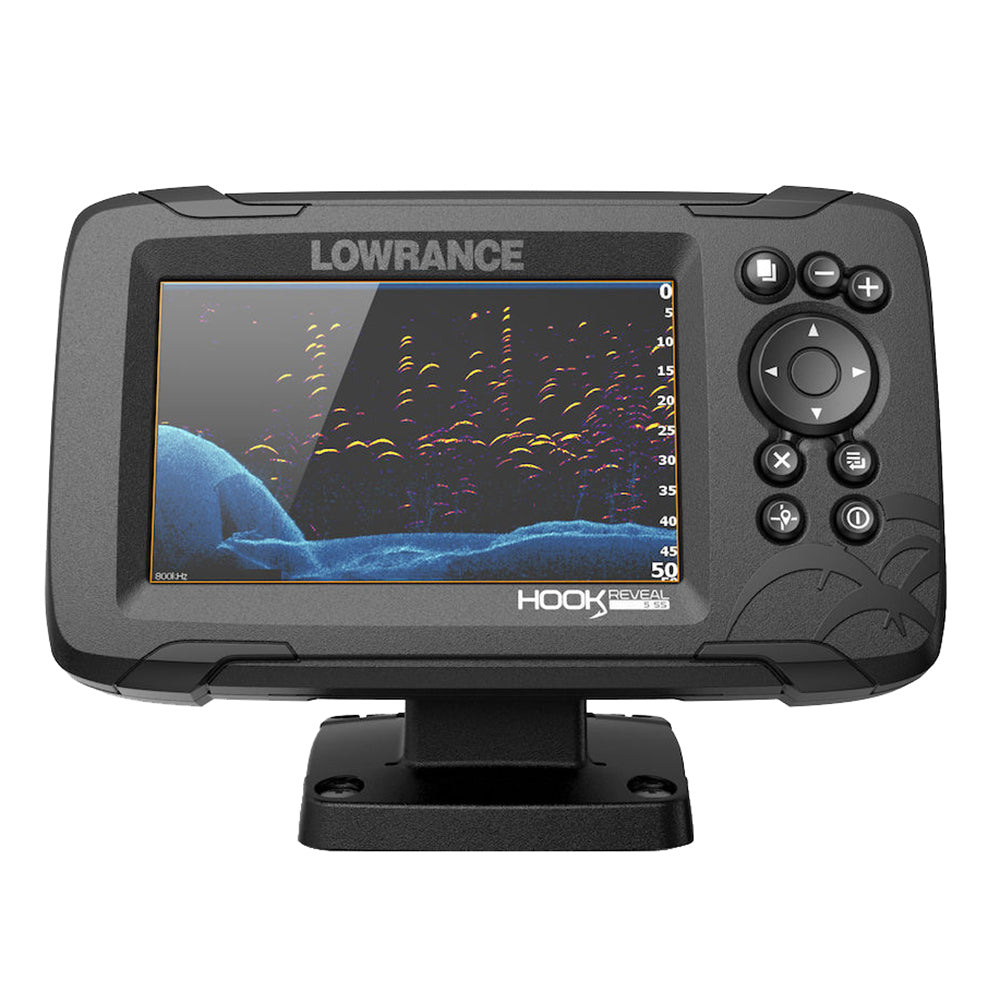 Lowrance HOOK Reveal 5 Chartplotter/Fishfinder w/SplitShot Transom Mount Transducer &amp; US Inland Charts