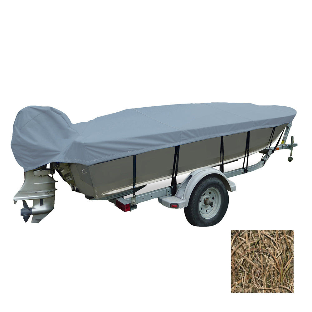 Carver Performance Poly-Guard Wide Series Styled-to-Fit Boat Cover f/13.5&#39; V-Hull Fishing Boats - Shadow Grass