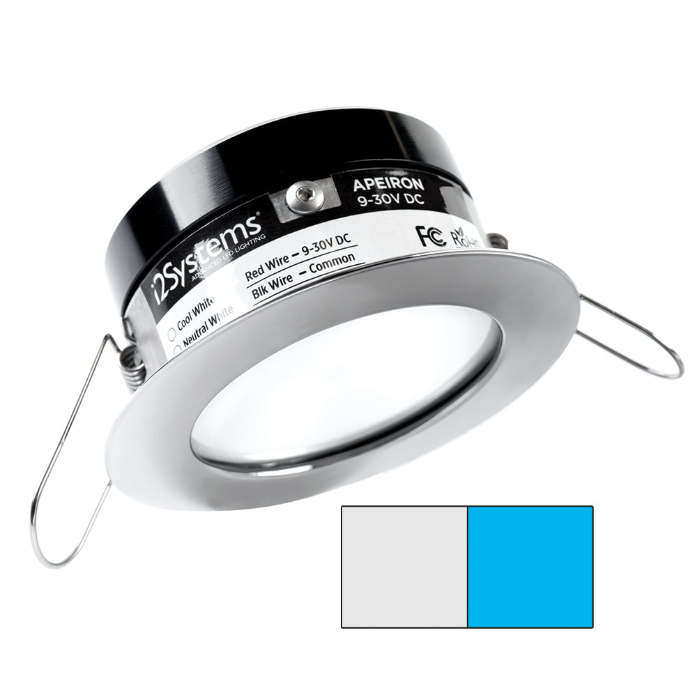 i2Systems Apeiron A503 3W Spring Mount Light - Cool White &amp; Blue - Polished Chrome Finish