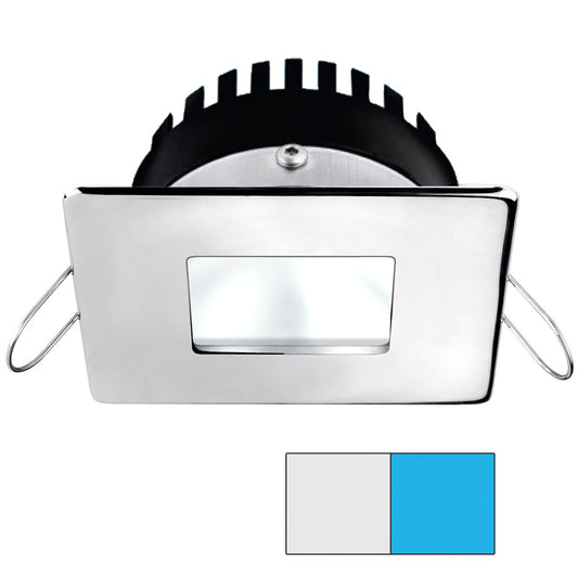 i2Systems Apeiron PRO A506 6W Spring Mount Light - Square/Square - Cool White &amp; Blue - Polished Chrome Finish
