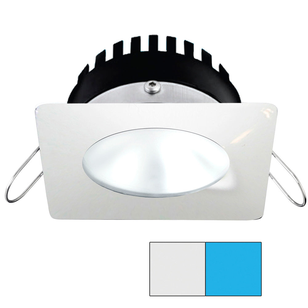 i2Systems Apeiron PRO A506 - 6W Spring Mount Light - Square/Round - Cool White &amp; Blue - White Finish