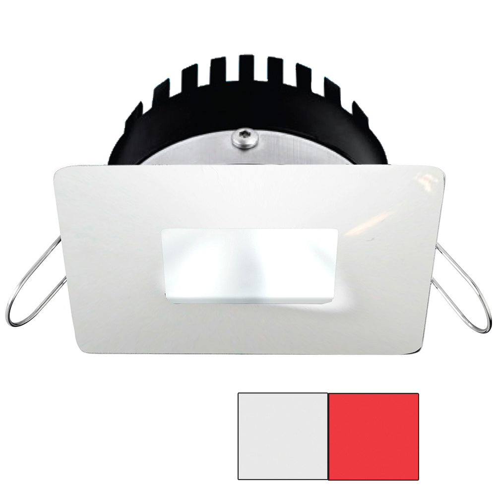 i2Systems Apeiron PRO A506 - 6W Spring Mount Light - Square/Square - Cool White &amp; Red - White Finish