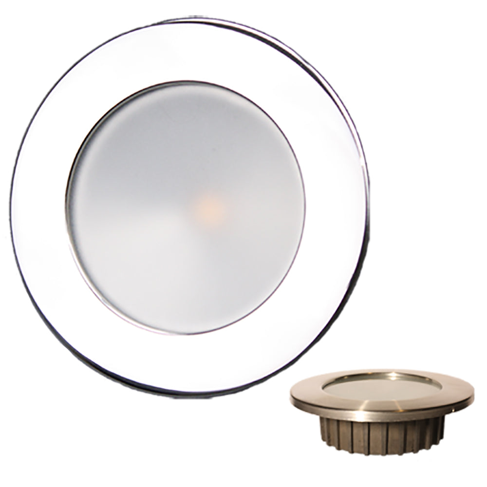 Lunasea "ZERO EMI&rdquo; Recessed 3.5&rdquo; LED Light - Warm White w/Polished Stainless Steel Bezel - 12VDC