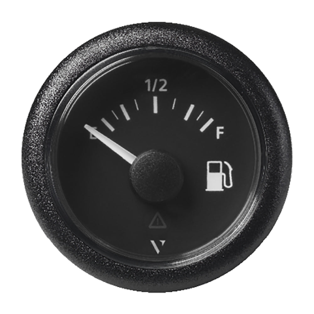 Veratron 52MM (2-1/16") ViewLine Fuel Level Gauge Empty-Full - 0-90 OHM - Black Dial &amp; Round Bezel
