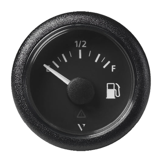 Veratron 52MM (2-1/16") ViewLine Fuel Level Gauge Empty-Full - 0-90 OHM - Black Dial &amp; Round Bezel