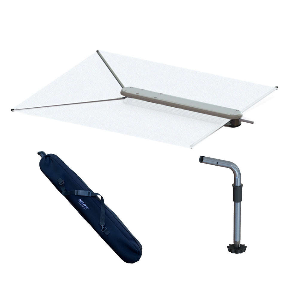 TACO ShadeFin w/White Fabric, Bag &amp; Fixed Rod Holder Mount Kit
