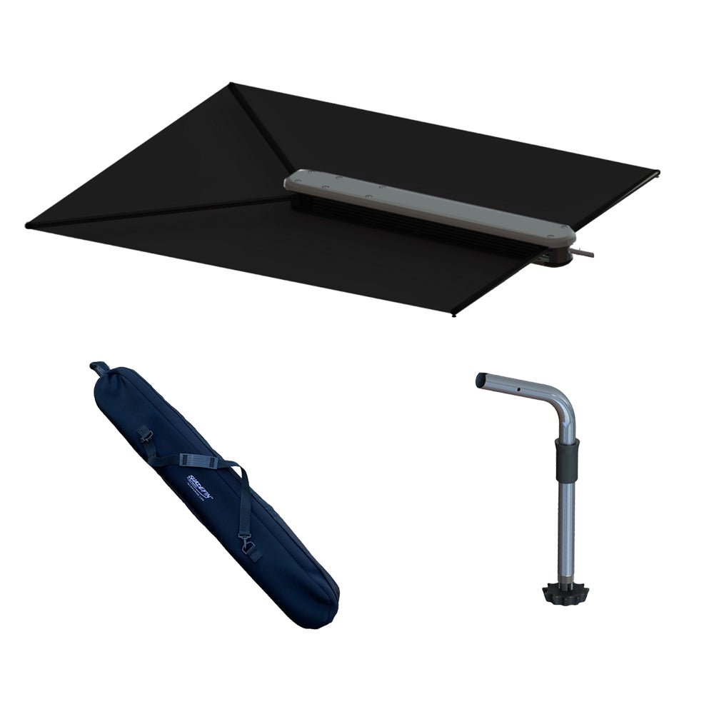 TACO ShadeFin w/Black Fabric, Bag &amp; Fixed Rod Holder Mount Kit