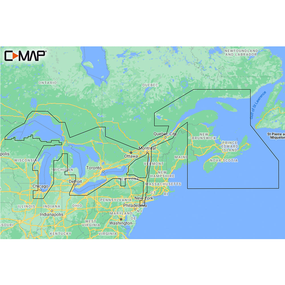 C-MAP M-NA-Y201-MS Great Lakes To Nova Scotia REVEAL&trade; Coastal Chart