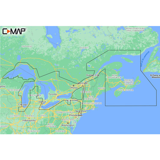 C-MAP M-NA-Y201-MS Great Lakes To Nova Scotia REVEAL&trade; Coastal Chart
