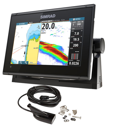 Simrad GO9 XSE Chartplotter/Fishfinder w/MED/HI Downscan Transom Mount Transducer &amp; C-MAP Discover Chart
