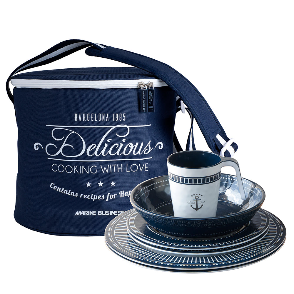 Marine Business Melamine Tableware &amp; Basket - SAILOR SOUL - Set of 16