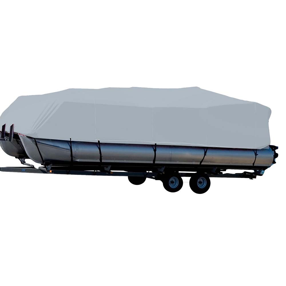Carver Sun-DURA&reg; Styled-to-Fit Boat Cover f/18.5&#39; Pontoons w/Bimini Top &amp; Partial Rails - Grey