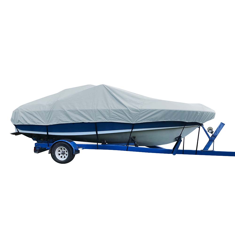 Carver Sun-DURA&reg; Styled-to-Fit Boat Cover f/24.5&#39; V-Hull Low Profile Cuddy Cabin Boats w/Windshield &amp; Rails - Grey