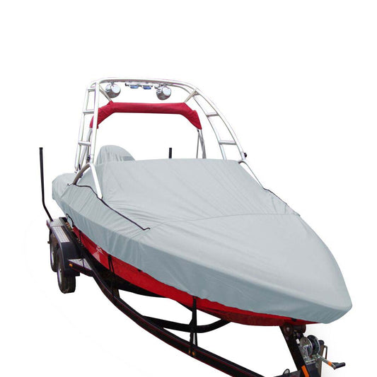 Carver Sun-DURA&reg; Specialty Boat Cover f/19.5&#39; V-Hull Runabouts w/Tower - Grey