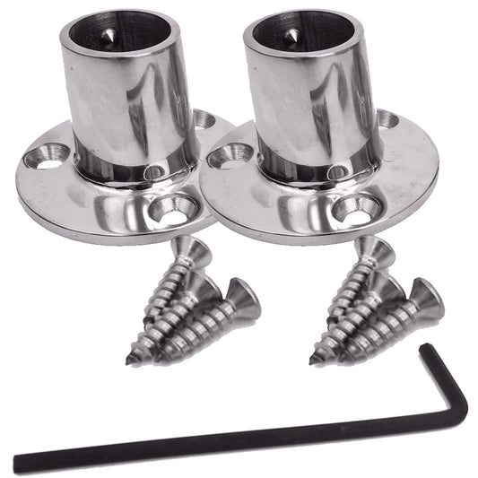 NavPod Feet Pair Kit &ndash; Stainless Steel Feet for 1&Prime; Diameter Tubing (Circular Base)